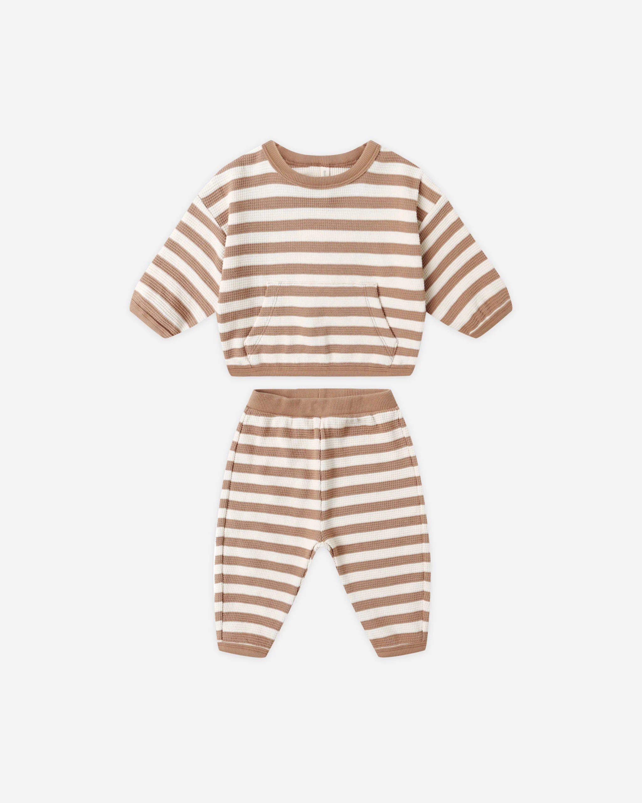 Waffle Slouch Set || Harvest Stripe