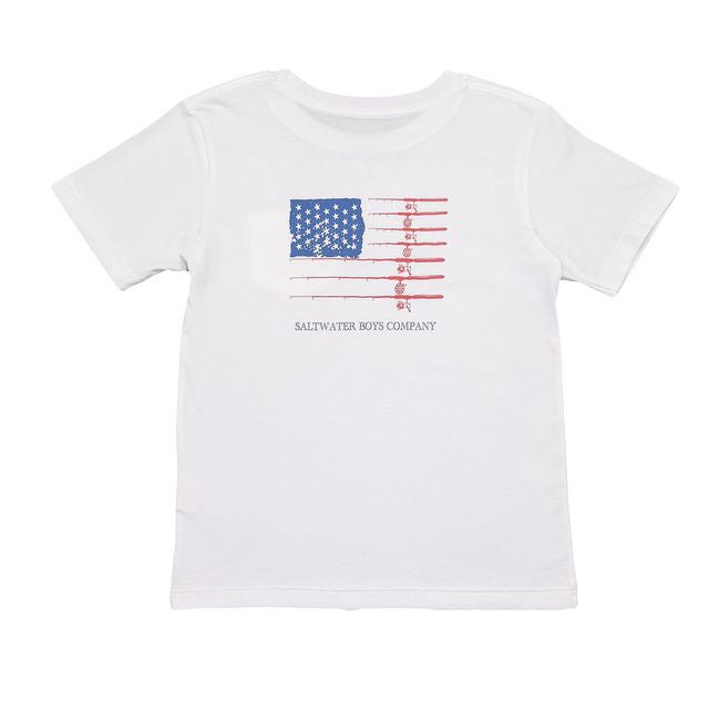 Fishing Pole Flag Graphic T-Shirt