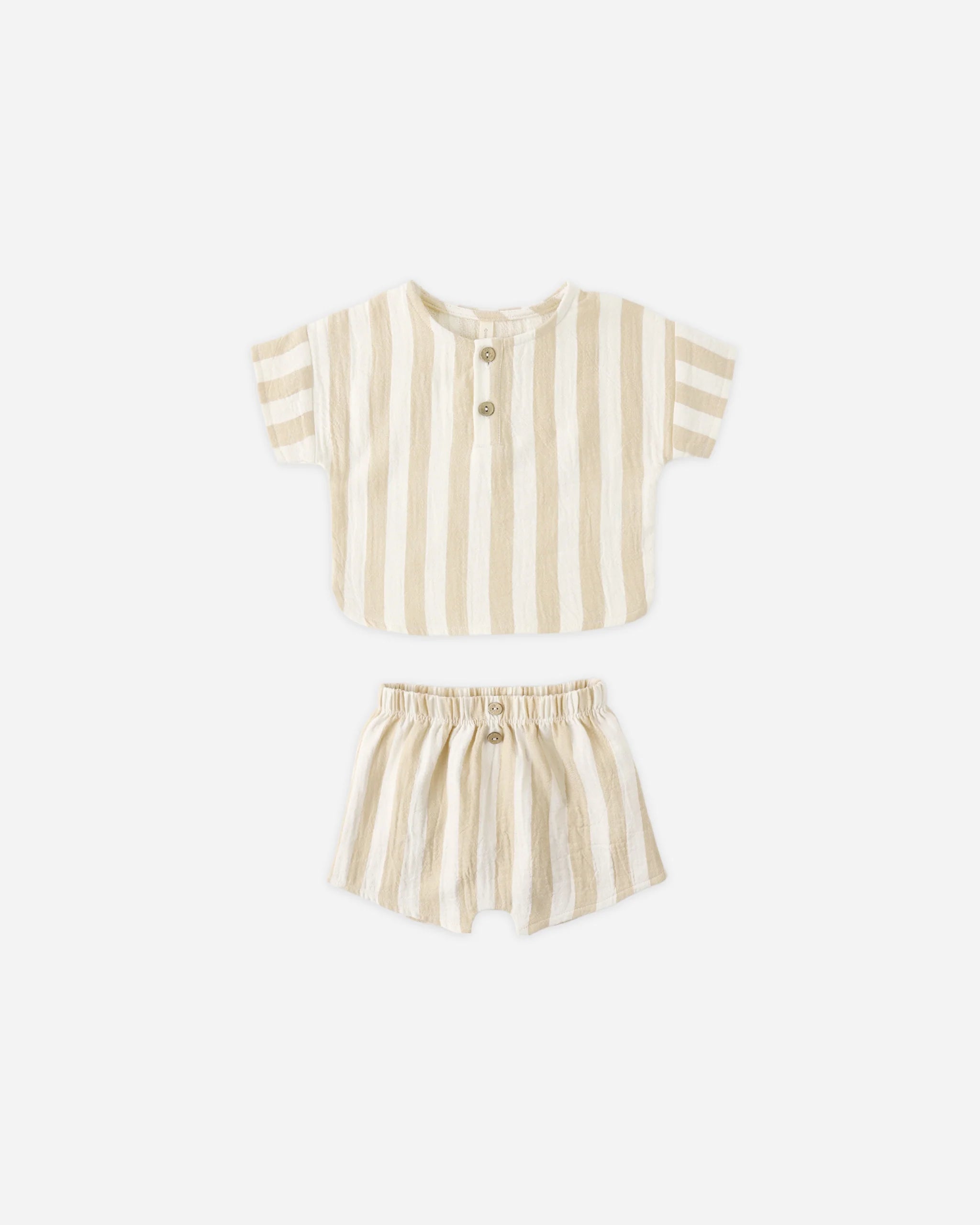 Woven Boxy Top + Short Set || Summer Stripe