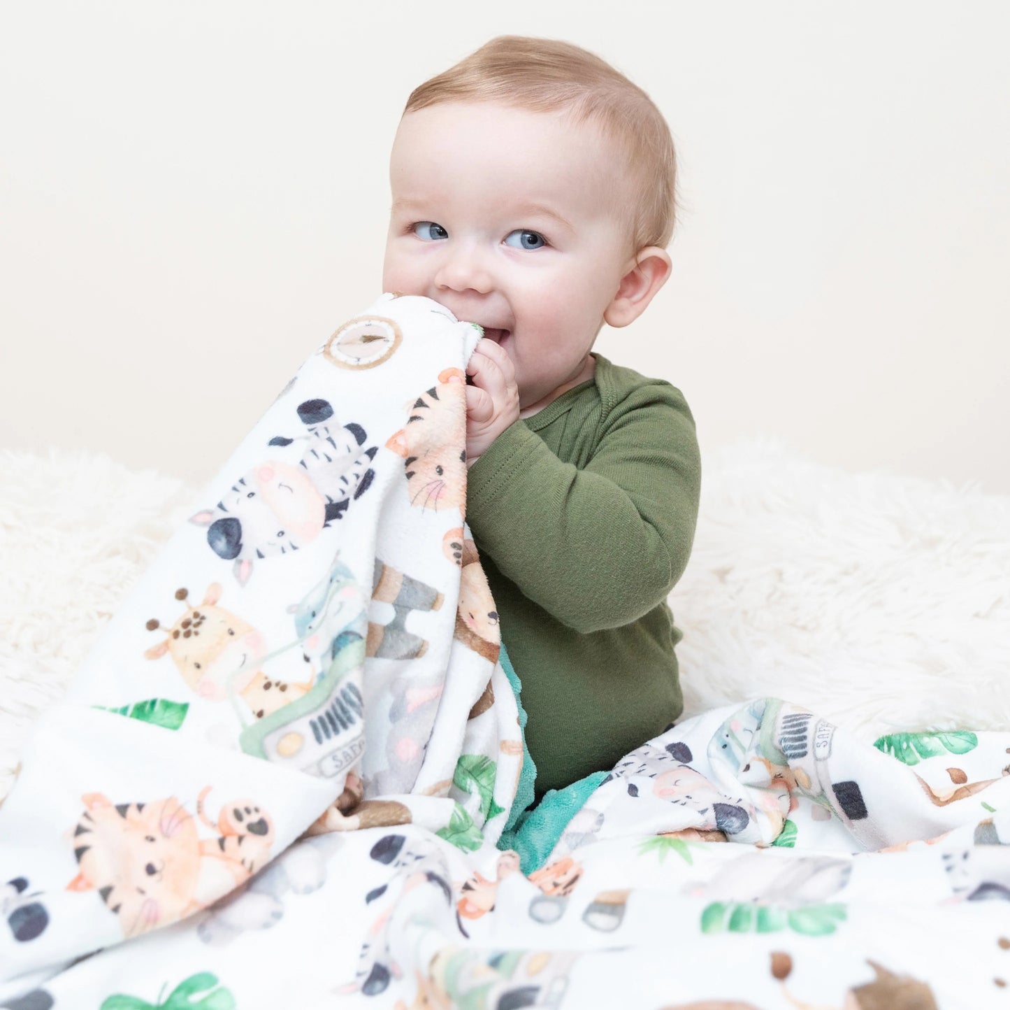 Baby and Toddler Minky Blanket-Safari Animals