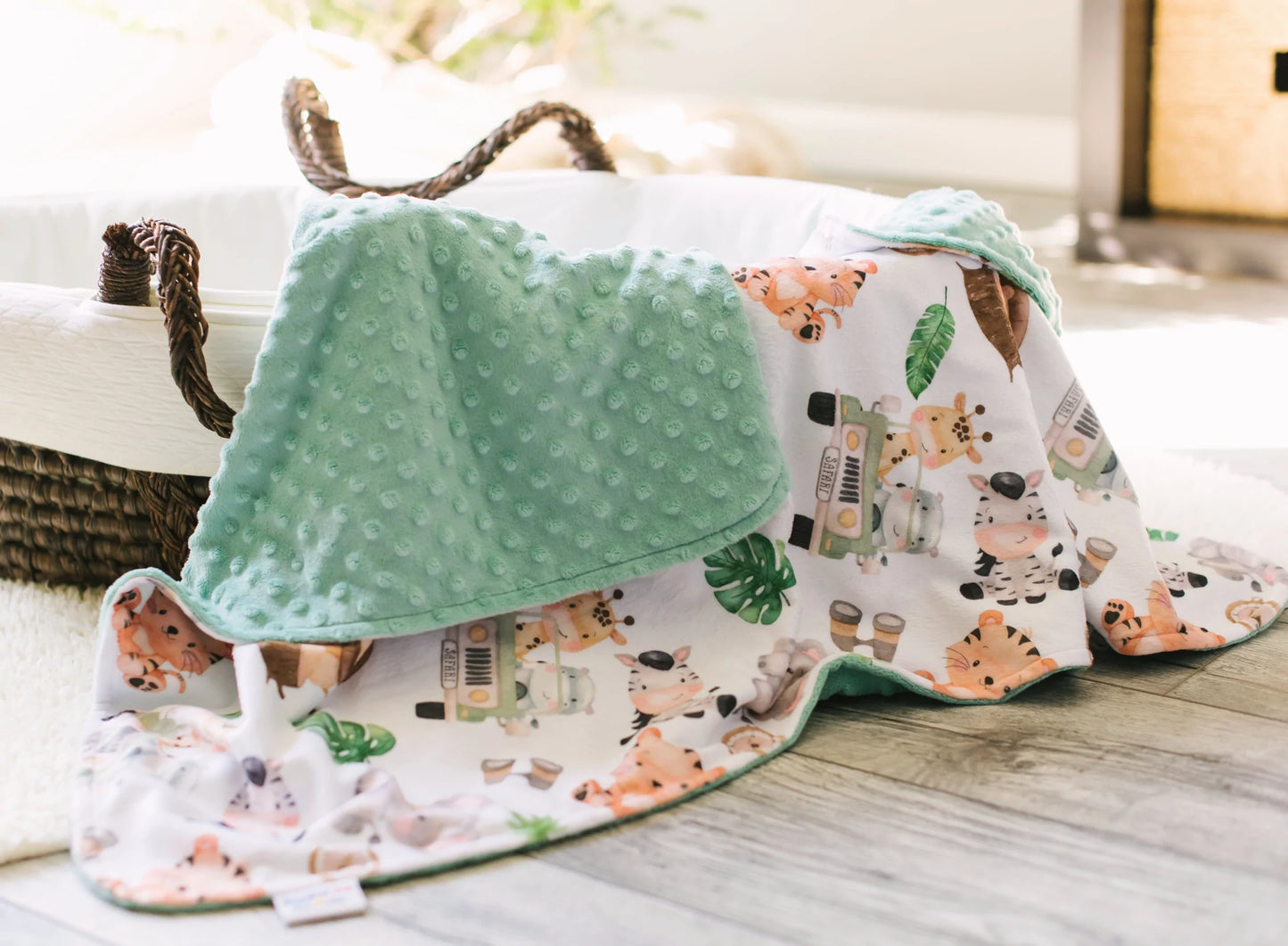 Baby and Toddler Minky Blanket-Safari Animals