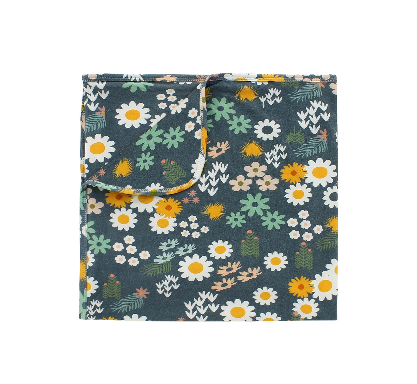 Bamboo Blanket/Swaddle (Blue Daisy)