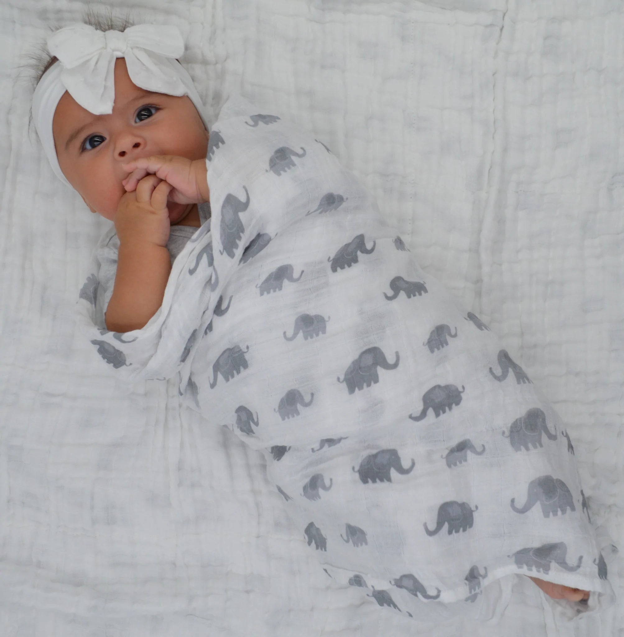 LollyBanks-Elephant Muslin Swaddle