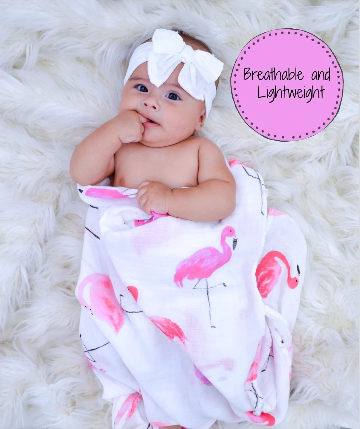 LollyBanks-Flamingo Muslin Swaddle